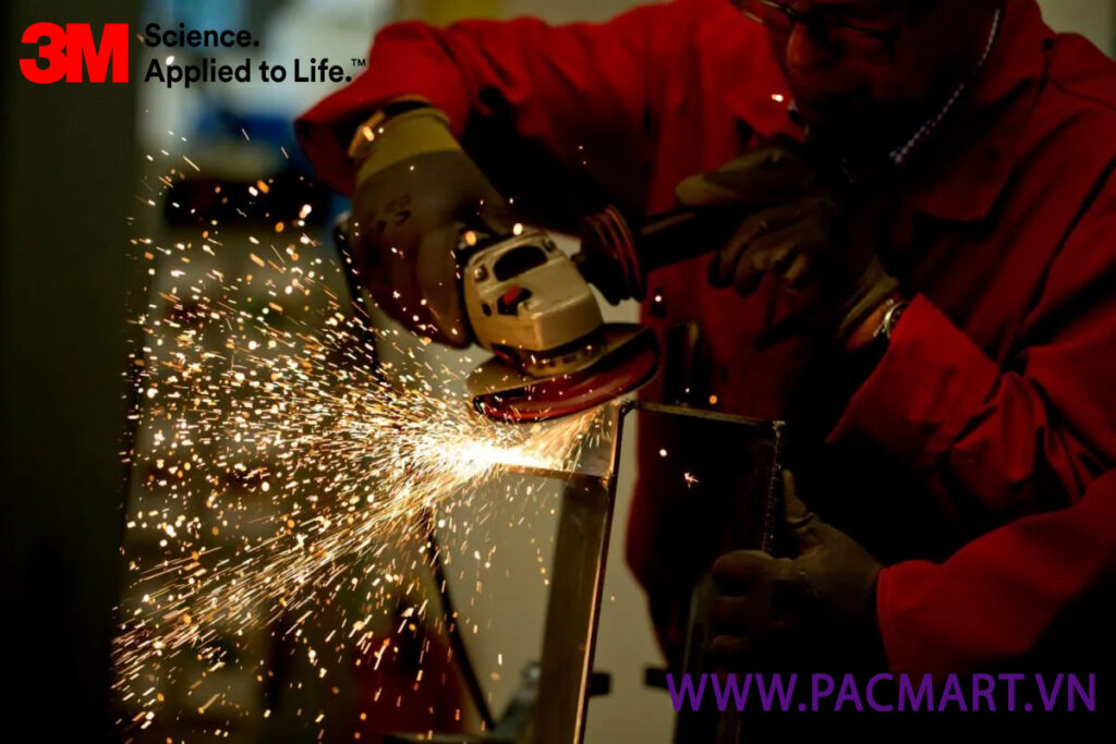 ứng dụng 3M 987C mài mối hàn trong nhà máy